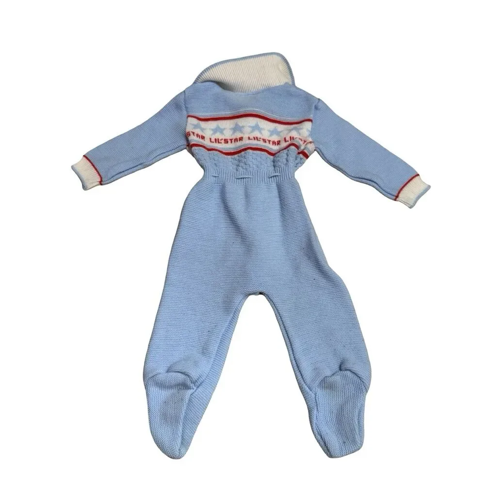 VINTAGE Childwise blue and white lil’star one‎ piece boys 0-12 months adorable